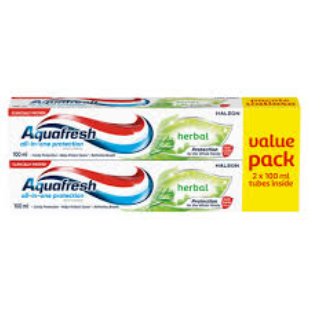 AQUAFRESH HERBAL 2*100ML VALUE PACK SAVE 140